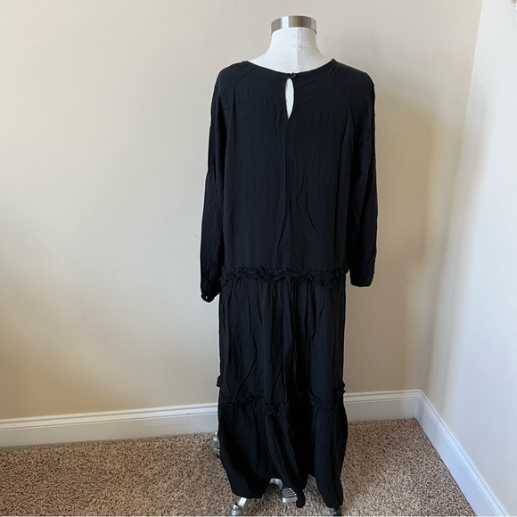 Alpha60 rayon oversized long sleeve black dress 26248 - Picture 6 of 8